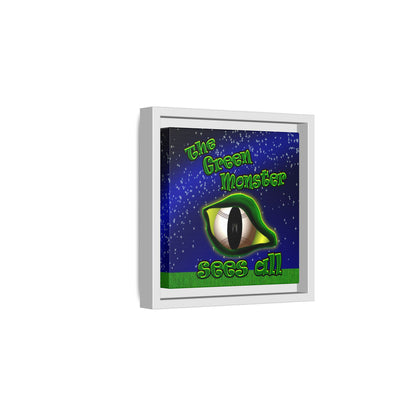 green monster - framed canvas art ('snoops' background)