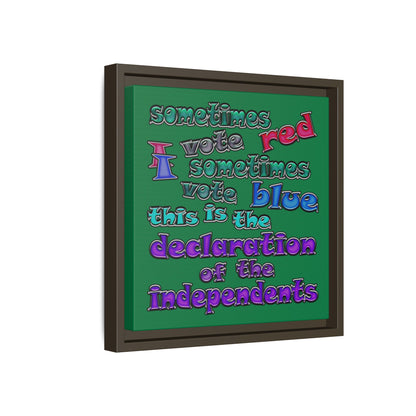 declaration of the independents - framed canvas art (dark green)