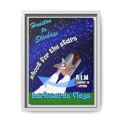 shoot for the stars - framed canvas art ('snoops' background)