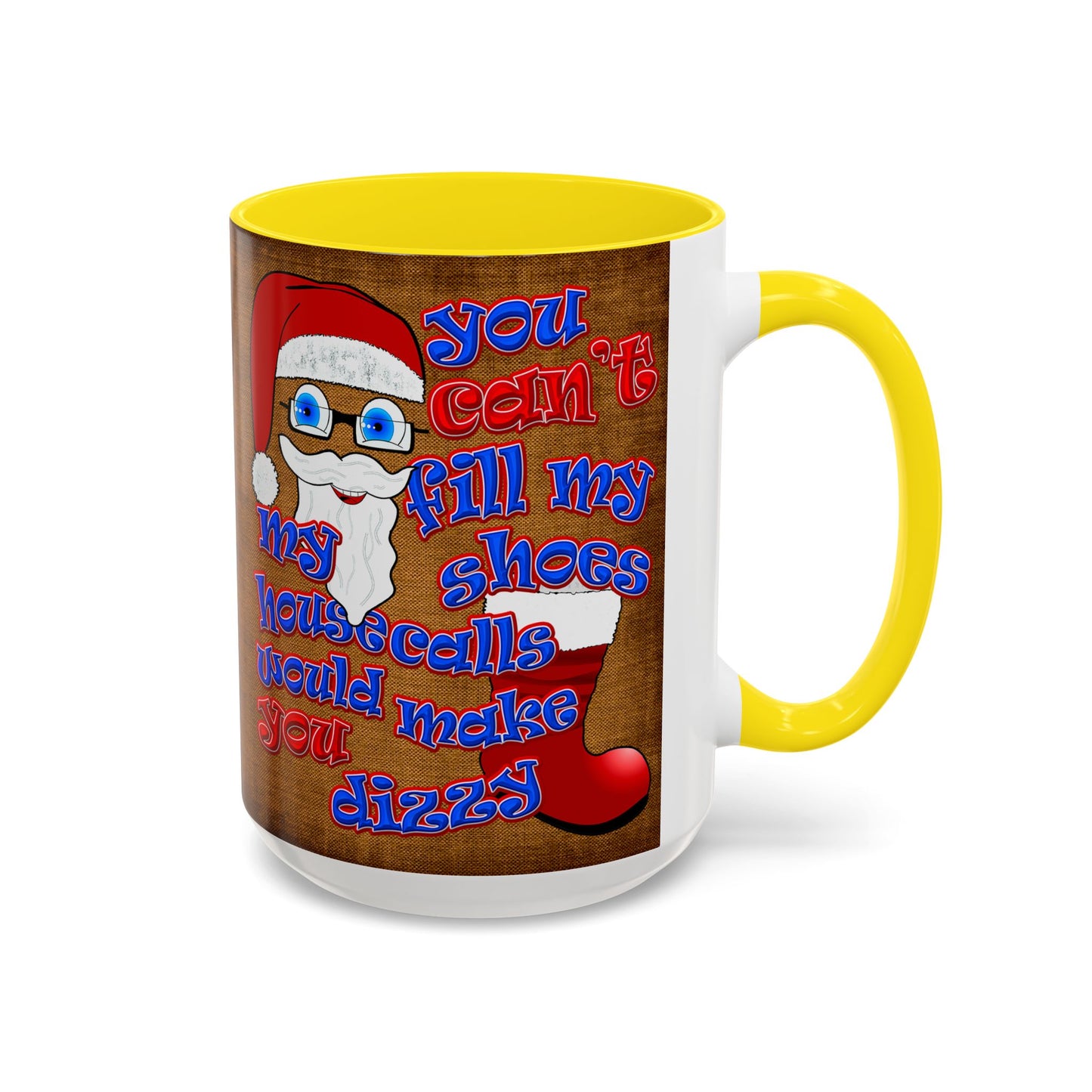 santa's shoes - Accent Mug (brown papyrus)