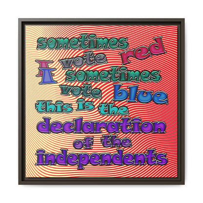 declaration of the independents - framed canvas art (yellow-orange wave)