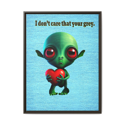 I don't care that your grey - framed canvas art (faded blue)