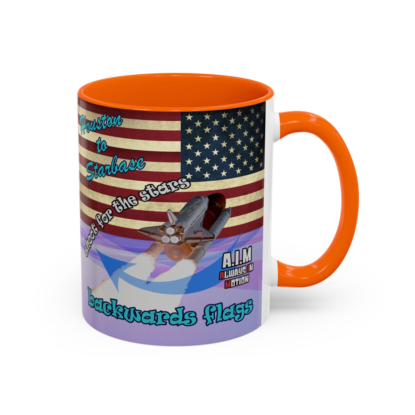 shoot for the stars - Accent Mug (light blue-pink wave)
