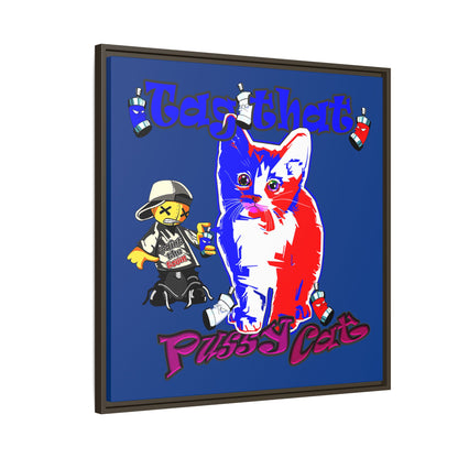 tag that - framed canvas art (dark blue)