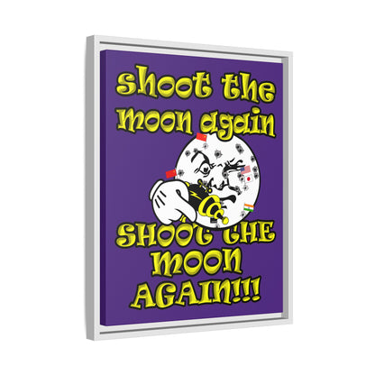shoot the moon again - framed canvas art (purple)
