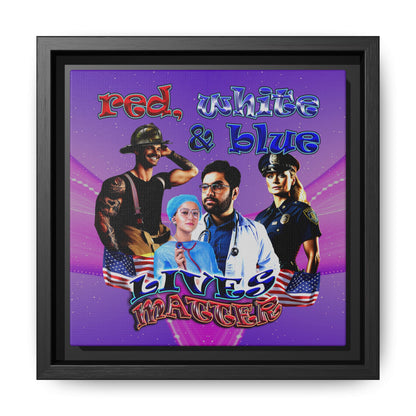 rw&b lives matter - framed canvas art (purple-pink wave)