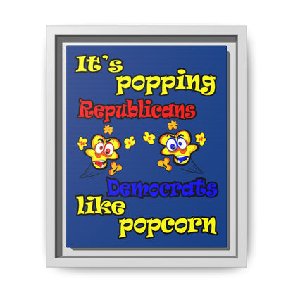popping like popcorn - framed canvas art (dark blue)