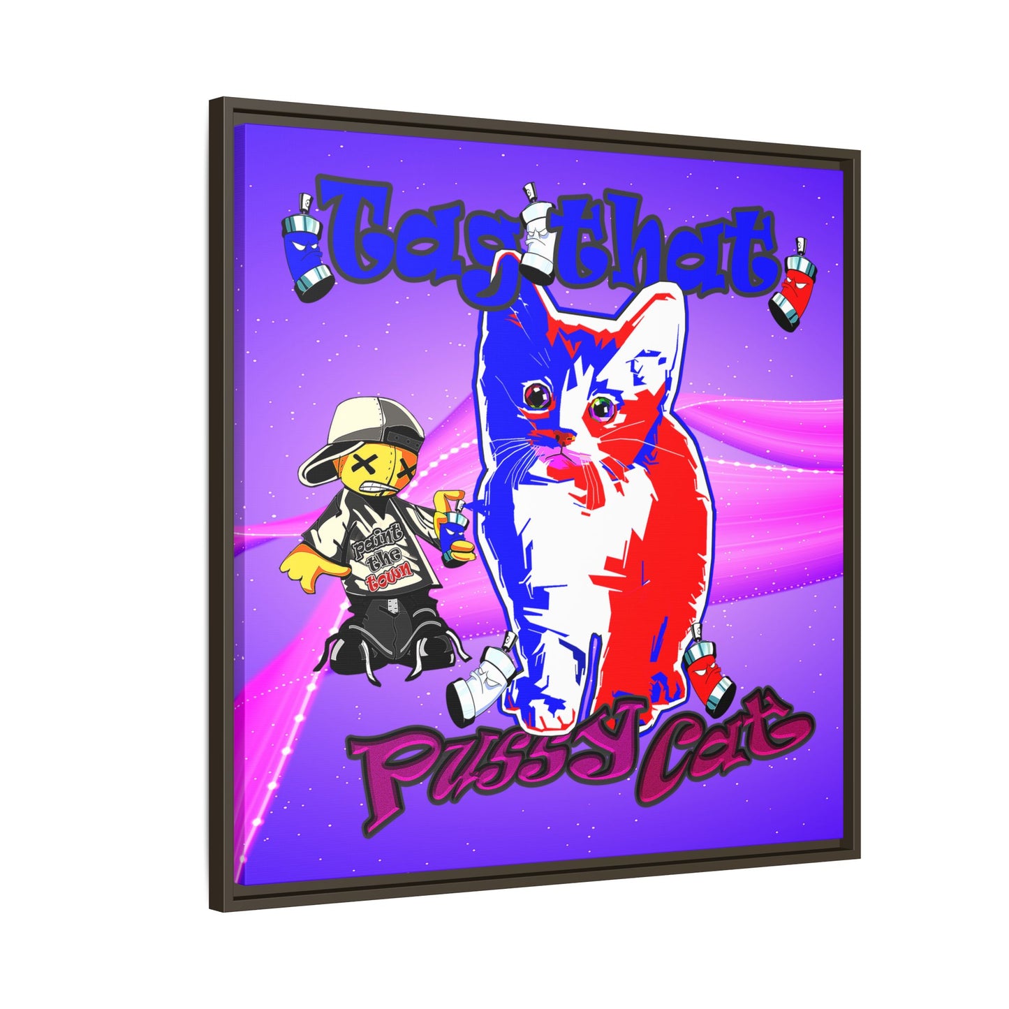 tag that - framed canvas art (purple-pink wave)