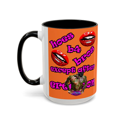 hoes b4 bros - Accent Mug (crusta)