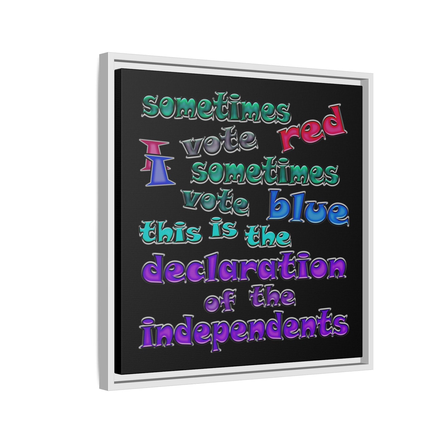declaration of the independents - framed canvas art (black)