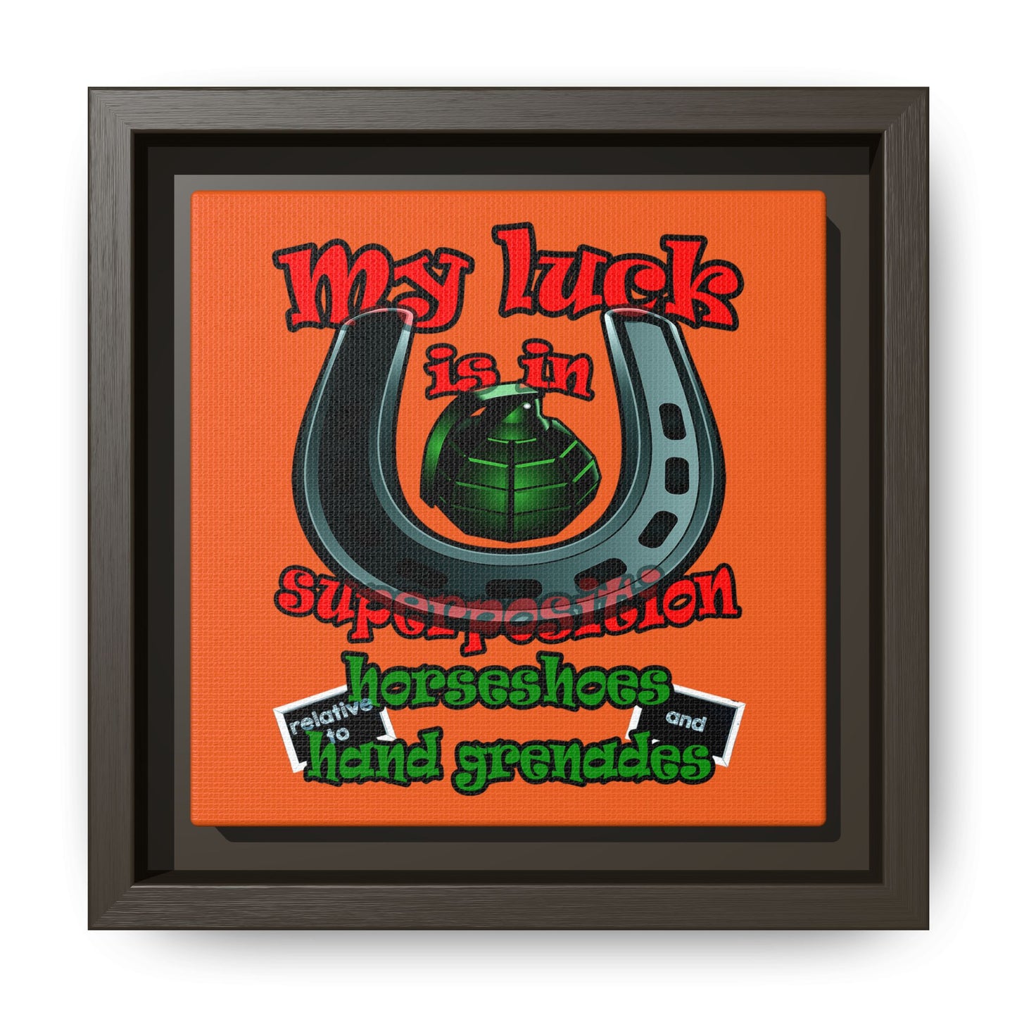 my luck - framed canvas art (orange)