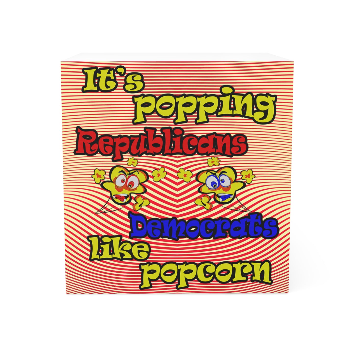 popping like popcorn - note cube (yellow-orange wave)