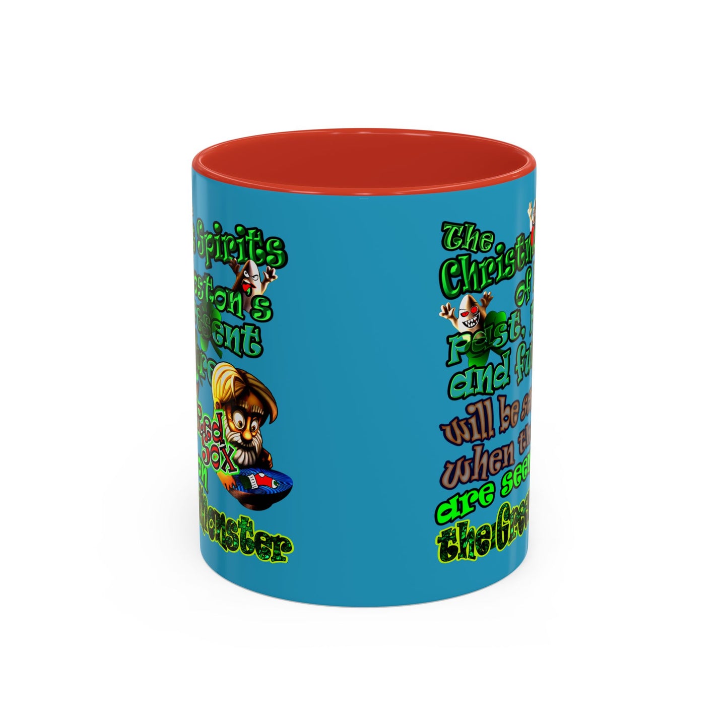 christmas spirits of boston - Accent Mug (turquoise)