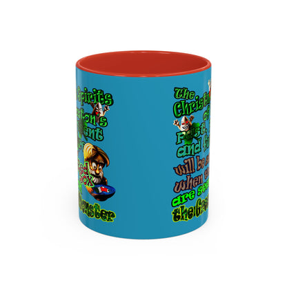 christmas spirits of boston - Accent Mug (turquoise)