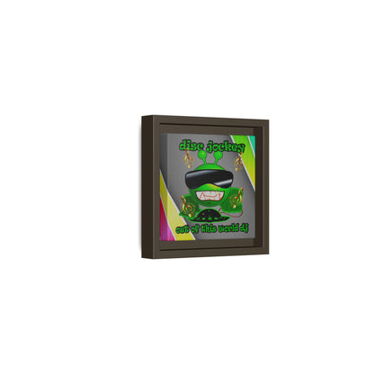 disc jockey - framed canvas art (rainbow split)