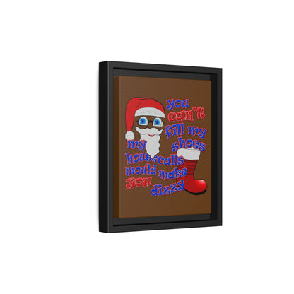 santa's shoes - framed canvas art (brown)