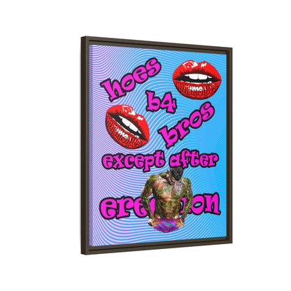 hoes b4 bros - framed canvas art (light blue-purple wave)