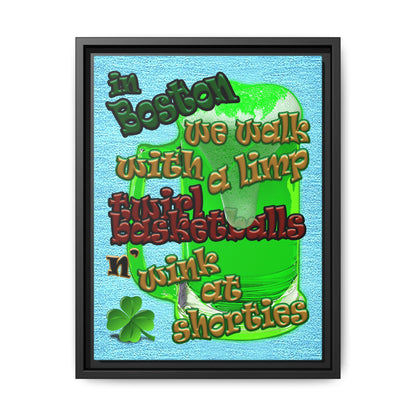 celtics logo - framed canvas art (faded blue)