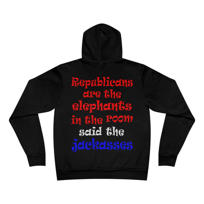 donkeys and elephants - Unisex Sponge Fleece Pullover Hoodie