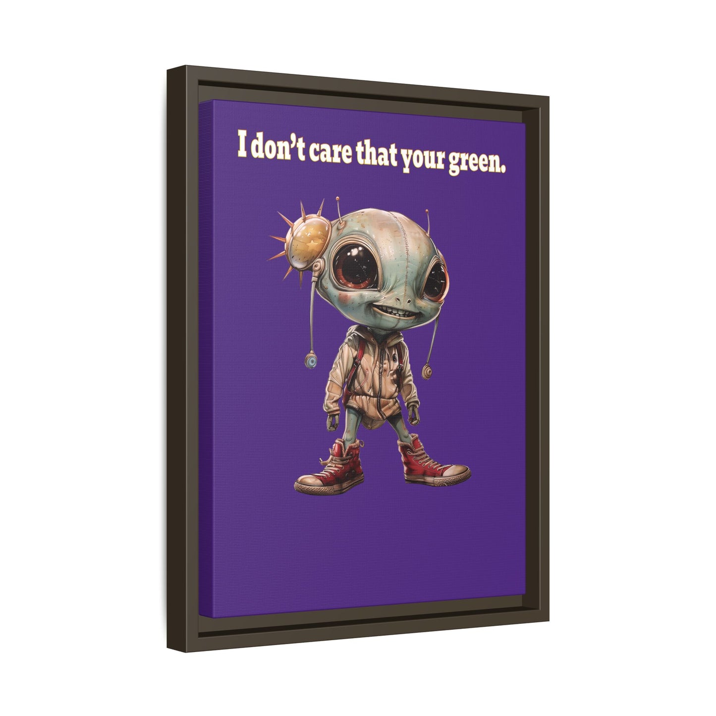I don't care that your green - framed canvas art (purple)