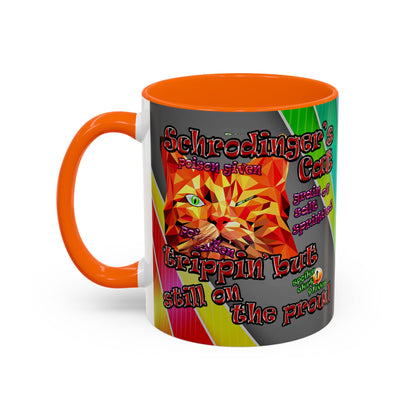 schrodinger's cat - Accent Mug (rainbow split)