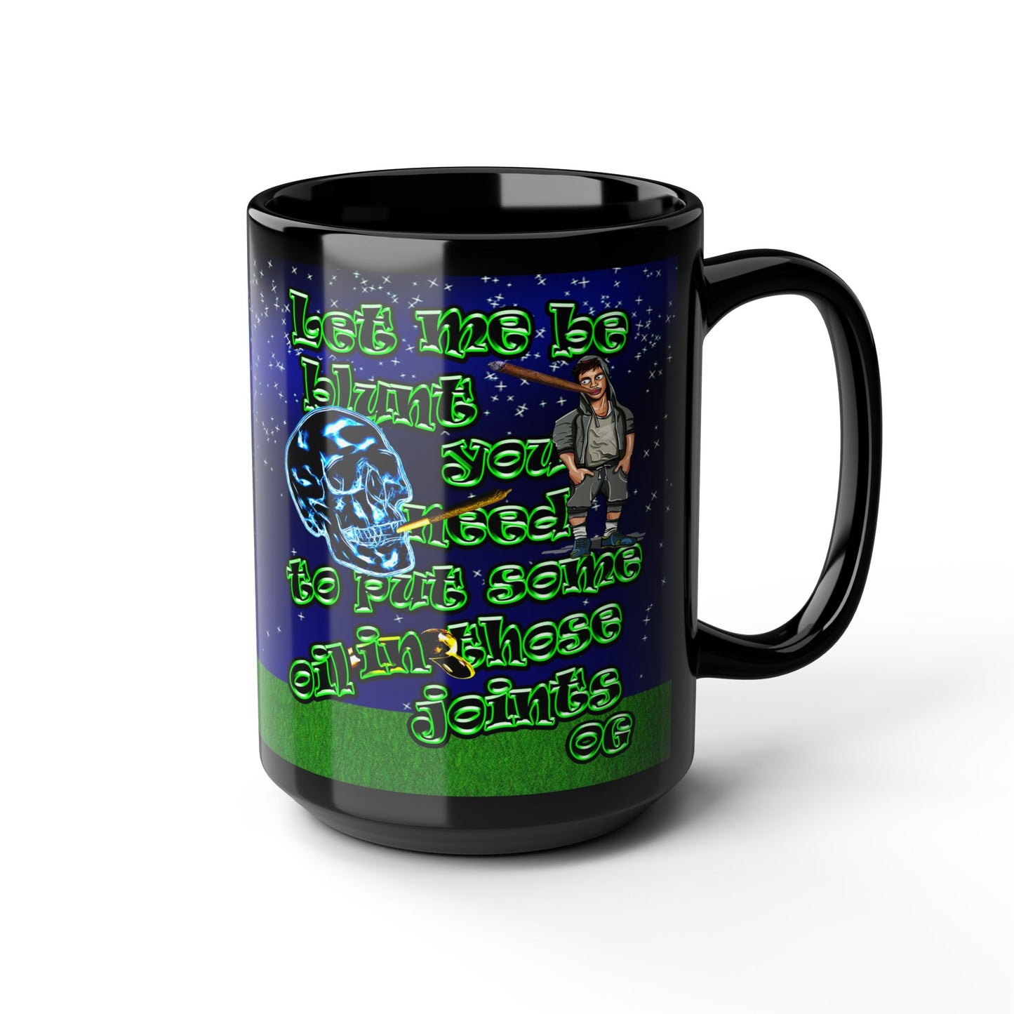 og - Black Mug ('snoops' background)