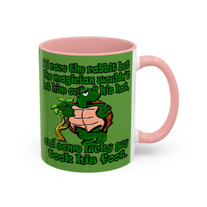 turtle race - Accent Mug (green)