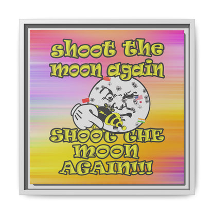 shoot the moon again - framed canvas art (color blur)