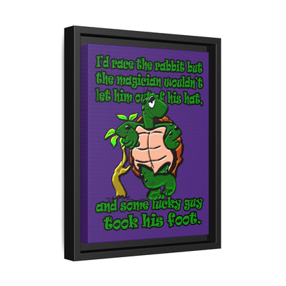 turtle race - framed canvas art (purple)