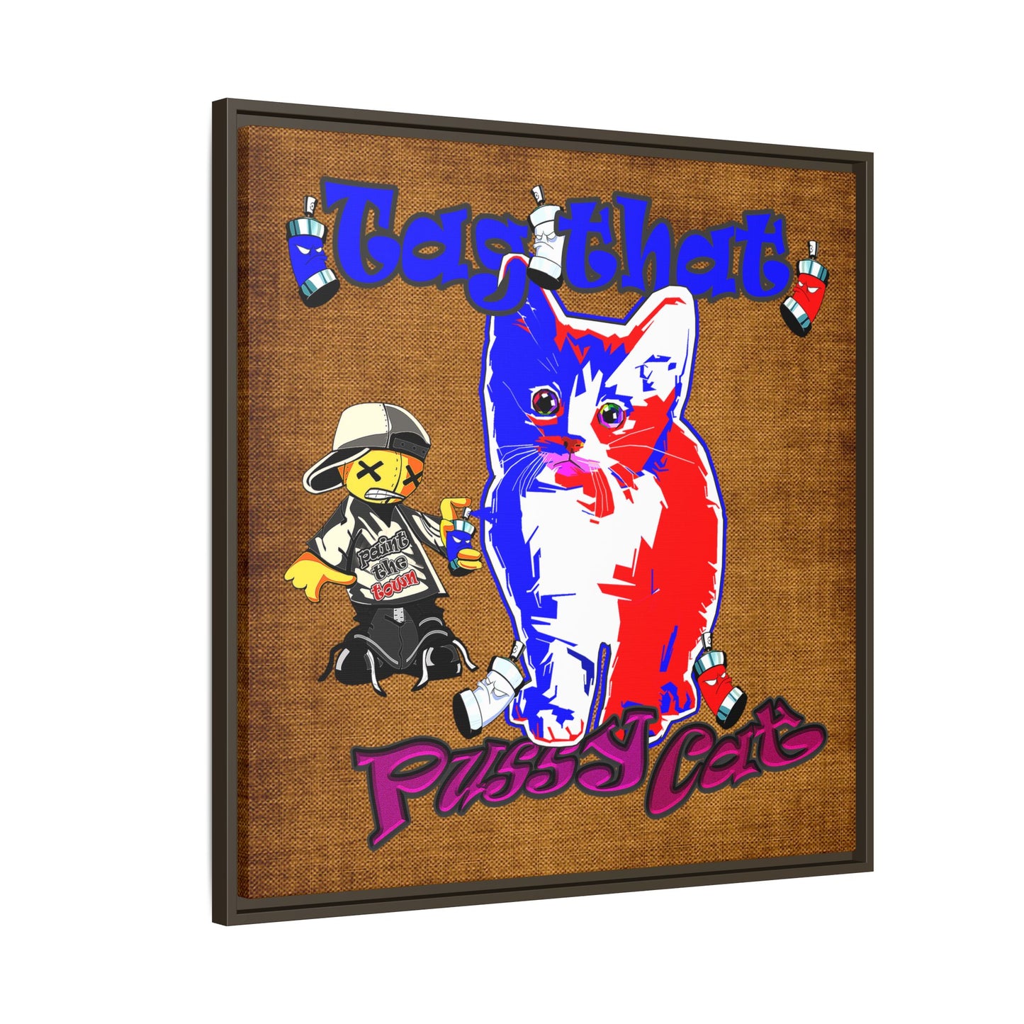 tag that - framed canvas art (brown papyrus)