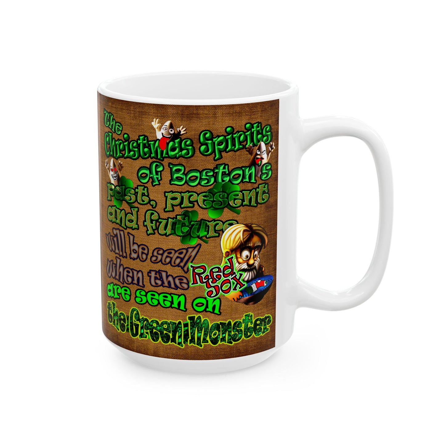 christmas spirits of boston - White Mug (brown papyrus)