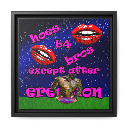 hoes b4 bros - framed canvas art ('snoops' background)