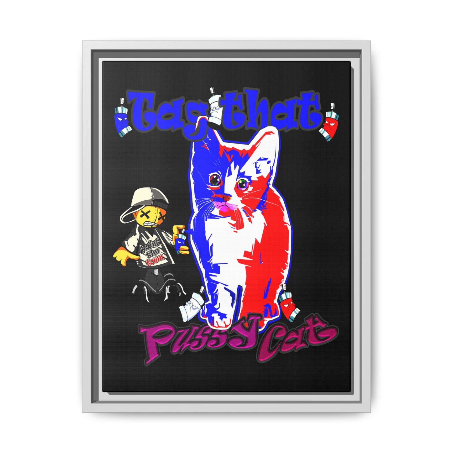 tag that - framed canvas art (black)
