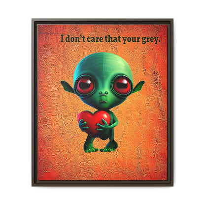 I don't care that your grey - framed canvas art (burnt orange)