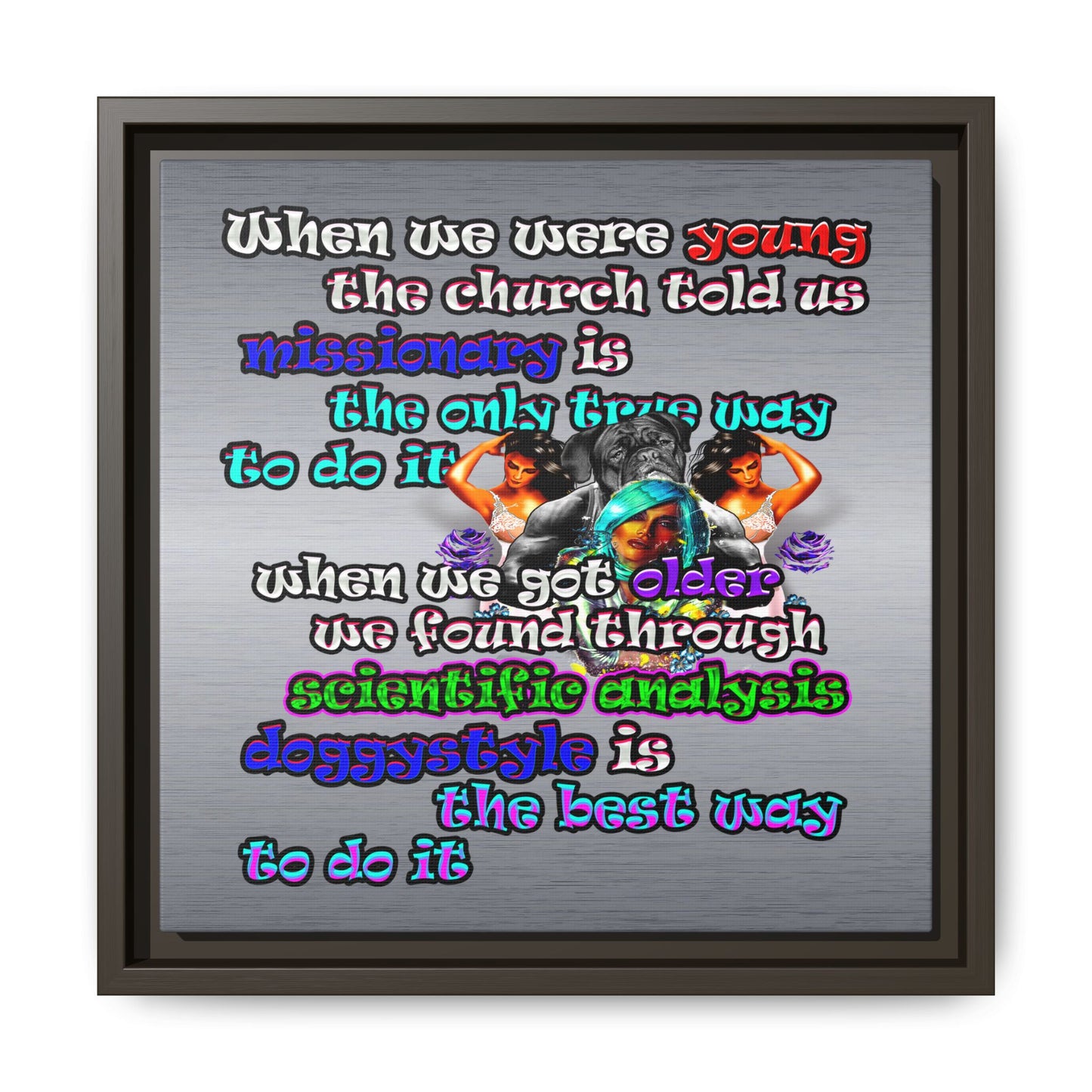 doggystyle - framed canvas art (brushed nickel)