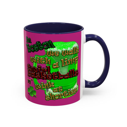 celtics logo - Accent Mug (pink)