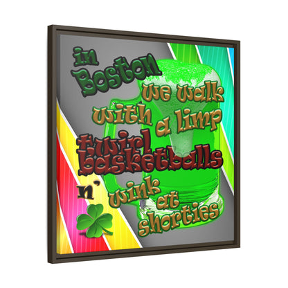 celtics logo - framed canvas art (rainbow split)