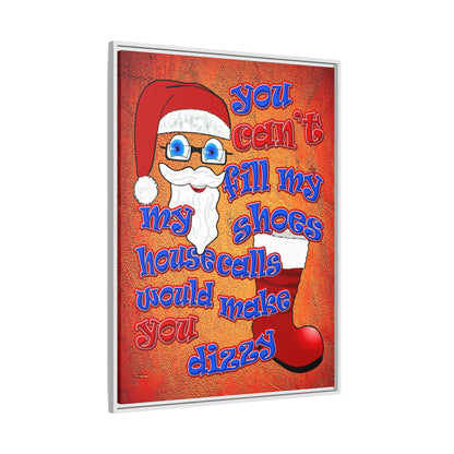 santa's shoes - framed canvas art (burnt orange)