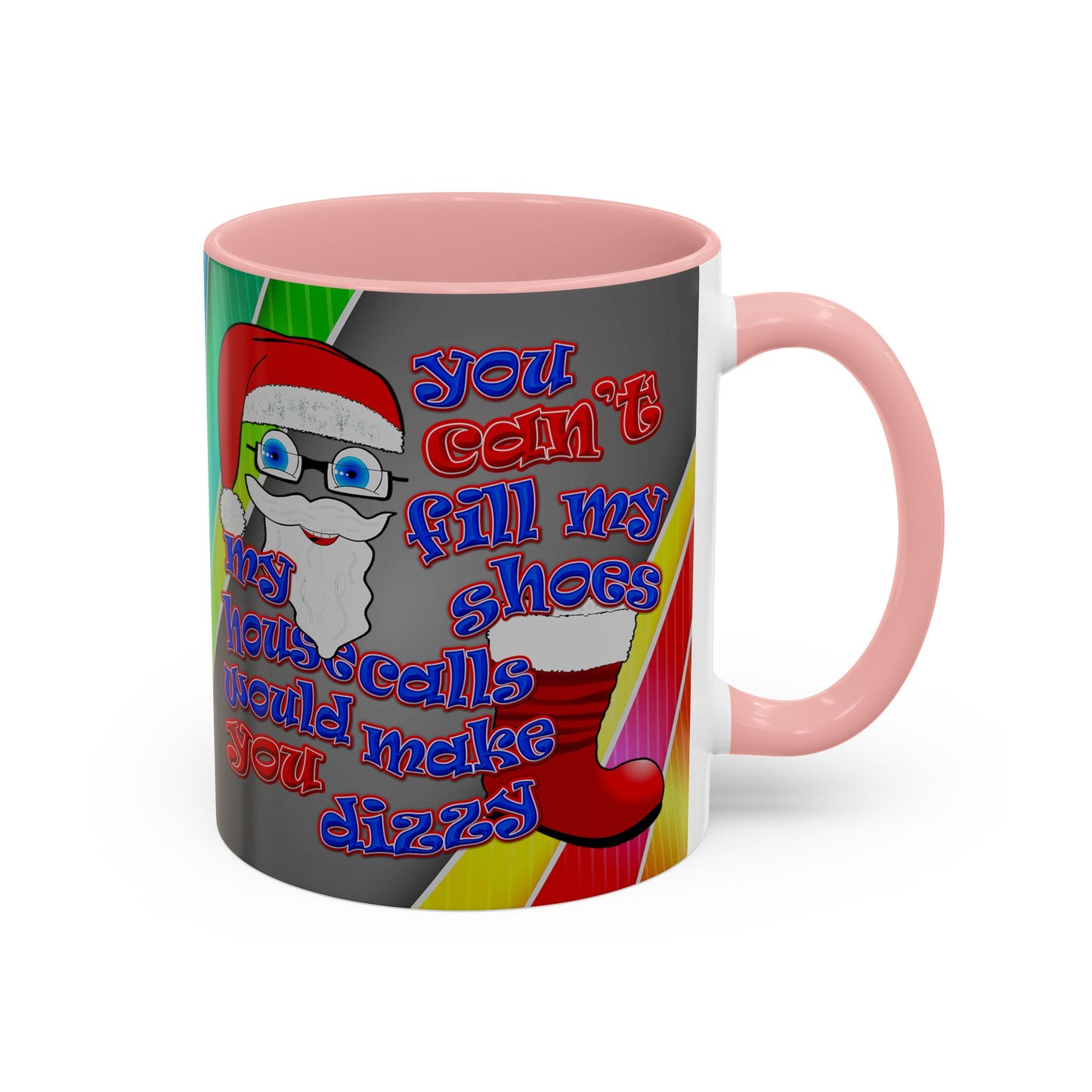 santa's shoes - Accent Mug (rainbow split)