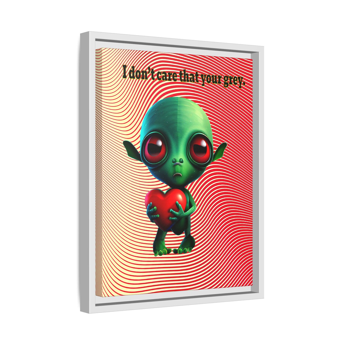 I don't care that your grey - framed canvas art (yellow-orange wave)