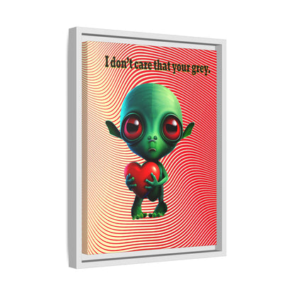 I don't care that your grey - framed canvas art (yellow-orange wave)