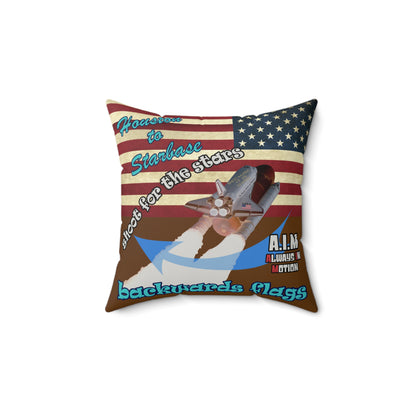 shoot for the stars - Faux Suede Square Pillow - (brown)
