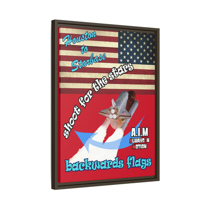 shoot for the stars - framed canvas art (dark red)