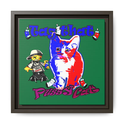 tag that - framed canvas art (dark green)
