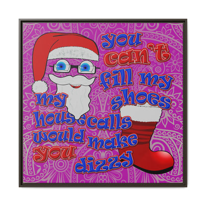santa's shoes - framed canvas art (pink swirl)
