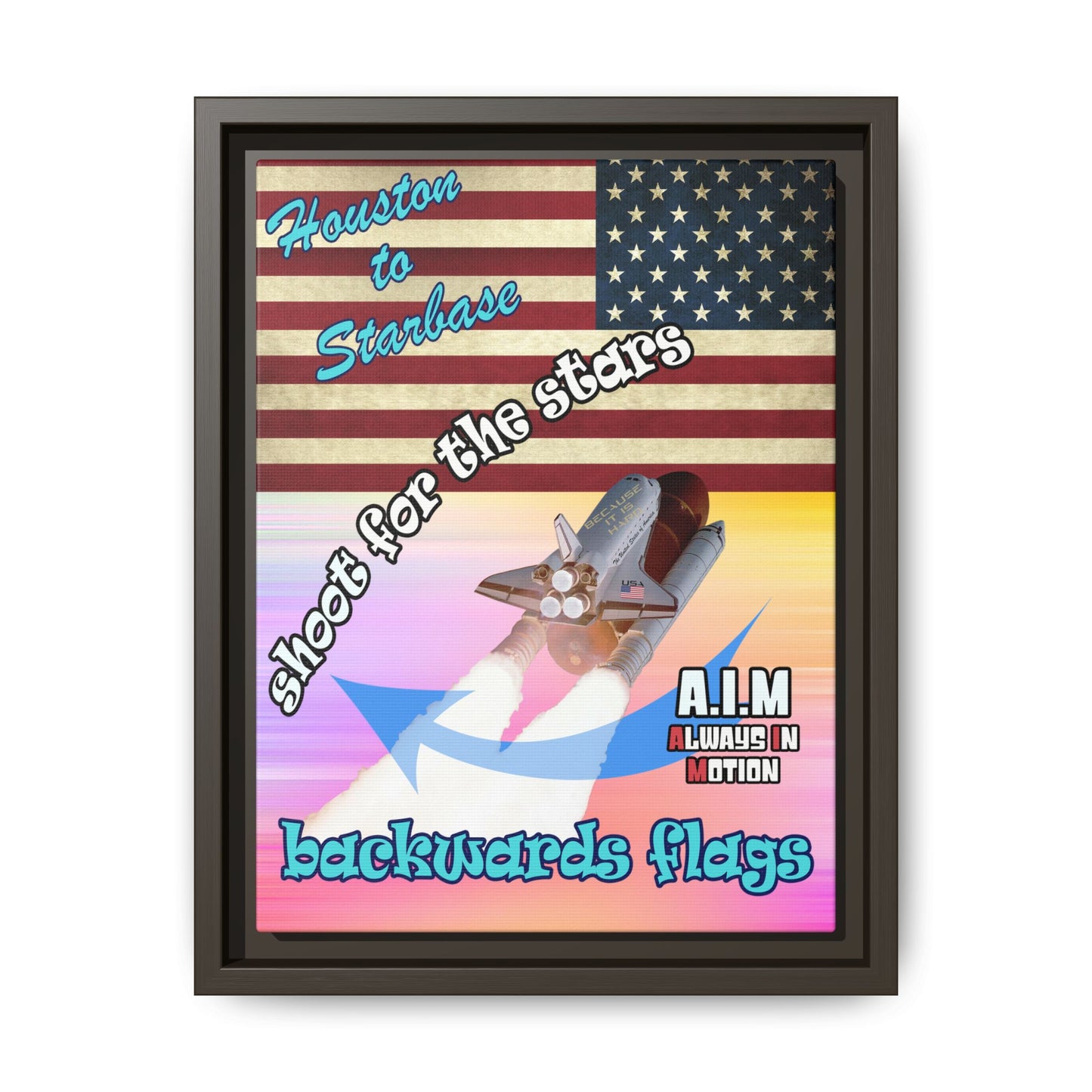 shoot for the stars - framed canvas art (color blur)