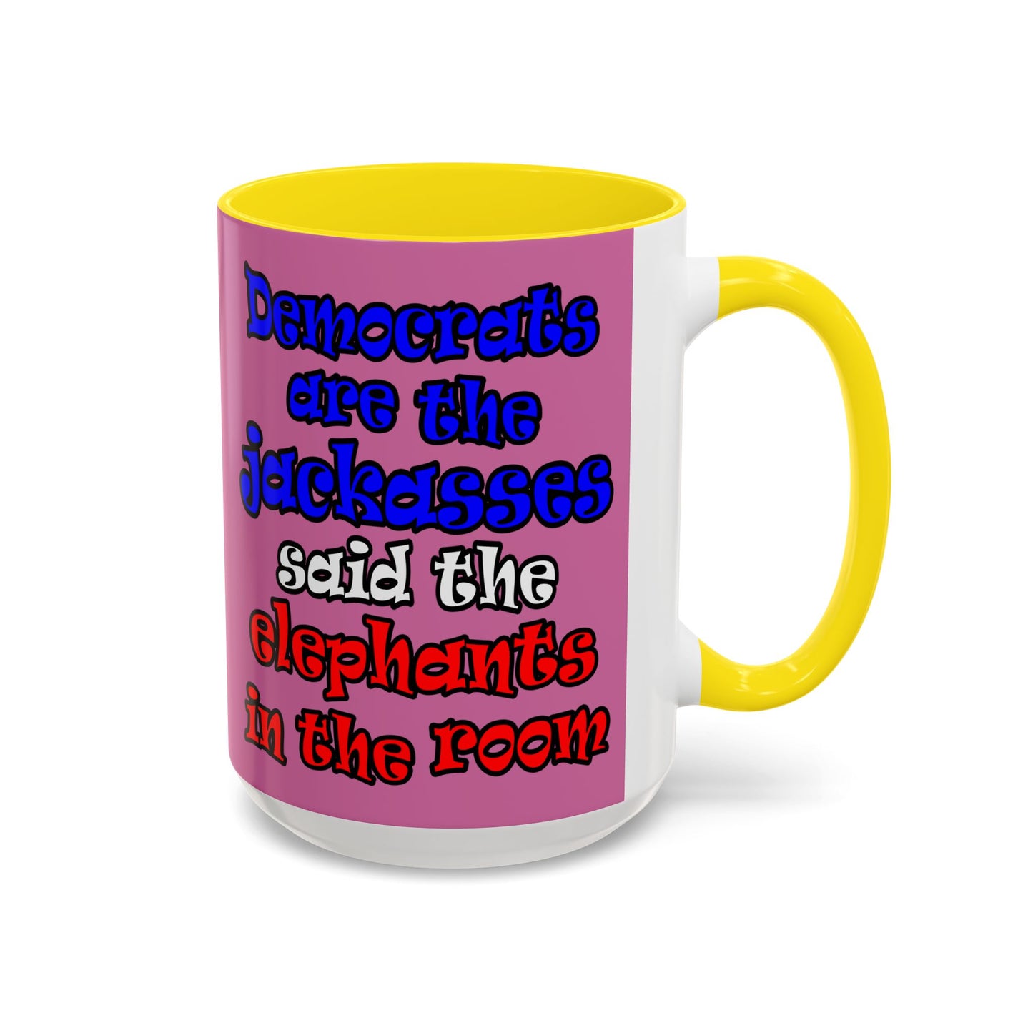 donkeys and elephants - Accent Mug (light pink)