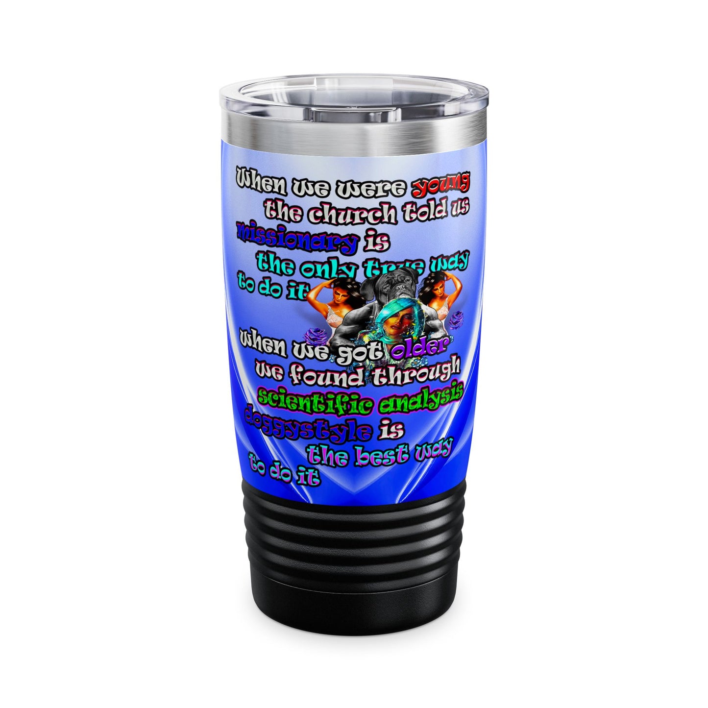 doggystyle - Ringneck Tumbler, 20oz (blue-white wave)