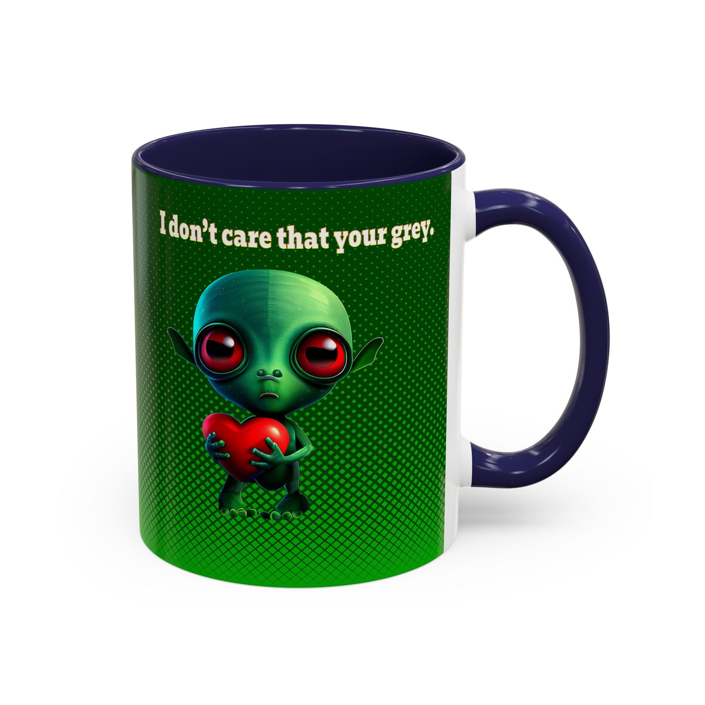 I don't care that your grey - Accent Mug (logo green)