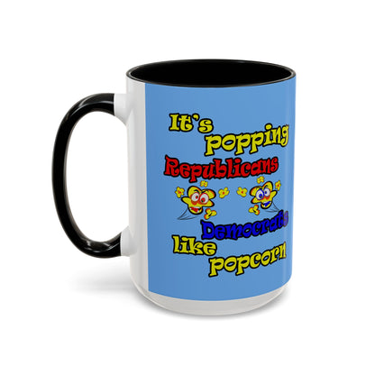 popping like popcorn - Accent Mug (light blue)